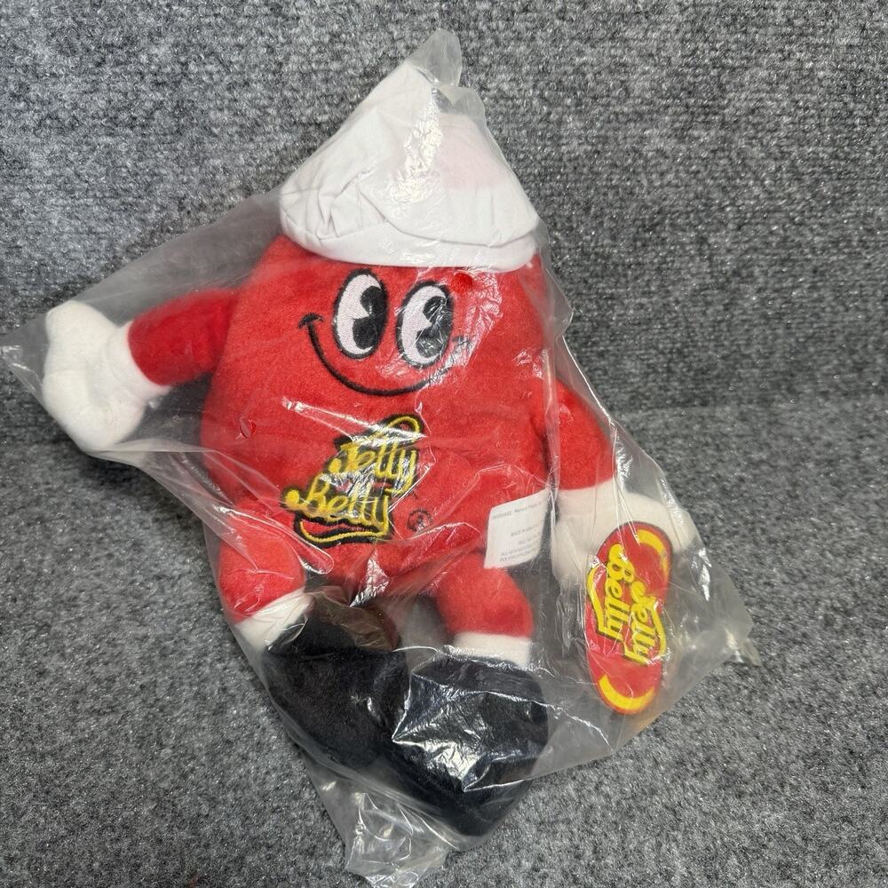 Mr. Jelly Belly 12" Cherry Red Mascot Chef's Hat Stuffed Plush Embroidered NEW